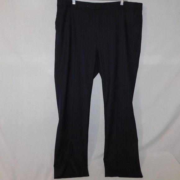346 Brooks Brothers Mens 42 x 33 Black Gray Pinstripe Dress Pants Wool Blend - Picture 6 of 9